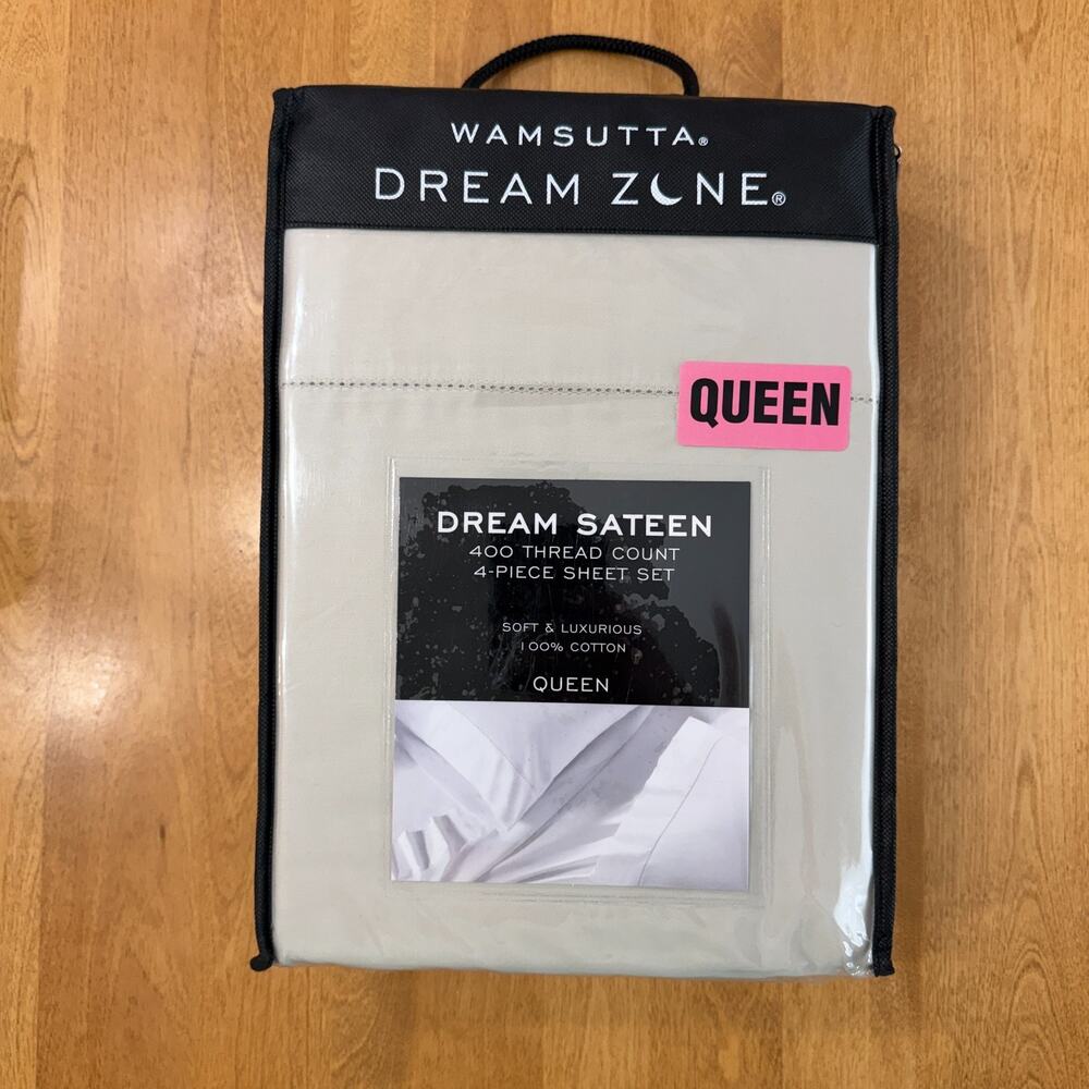 Wamsutta Dream Zone Dream Sateen Queen Sheet Set 400 Thread Count Taupe NWT